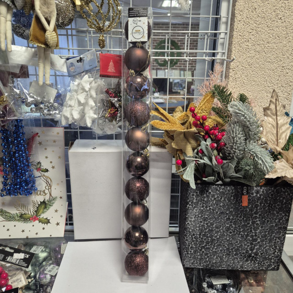 Набор фигур новогодних ШАРЫ, пластик (уп=10 шт), шоколадный, арт. 020197 (только самовывоз)