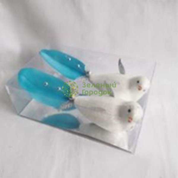 Елочное украшение «ПТИЦА» (набор 2 шт) JX2-039 17х11х6см