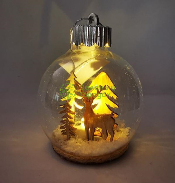 Елочное украшение ШАР С ПОДСВЕТКОЙ, 8см LD22-152