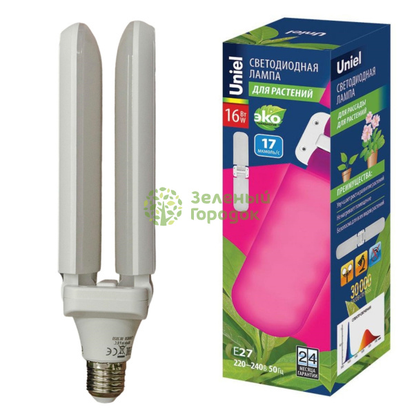 LED-P65-16W/SPSB/E27/FR/P2 PLP32WH Лампа светодиодная для растений. Спектр для рассады и цветения LED-P65-16W/SPSB/E27/FR/P2 PLP32WH Лампа светодиодная для растений. Спектр для рассады и цветения