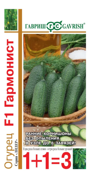 Огурец Гармонист F1 корнишон серия 1+1 Лидер 20шт Огурец Гармонист F1 корнишон серия 1+1 Лидер 20шт
