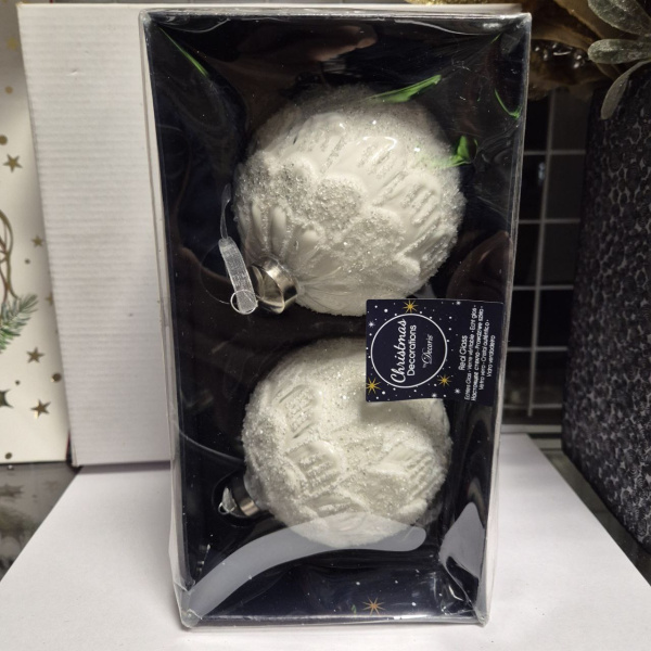 Фигура новогодняя ШАР, пластик, д.8 см, асс/2, (уп=2 шт), арт. 030069 (только самовывоз)