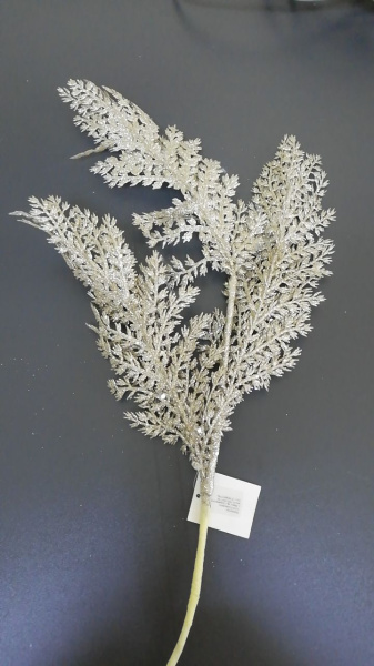 Ветка декоративная с глиттером, 73 см, золото, арт. 4640108853953 (только самовывоз)