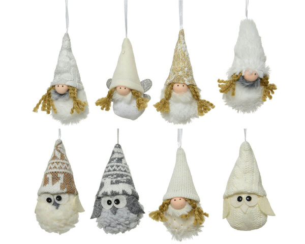 Фигура новогодняя, полиэстер, с подвесом, асс/8, 4х10 см, арт. 520495