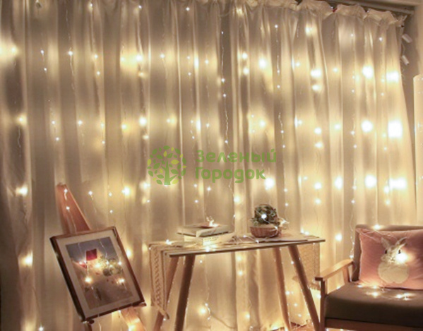 Гирлянда USB светодиодная с пультом BX-6, 280 LED белый, 3х3м