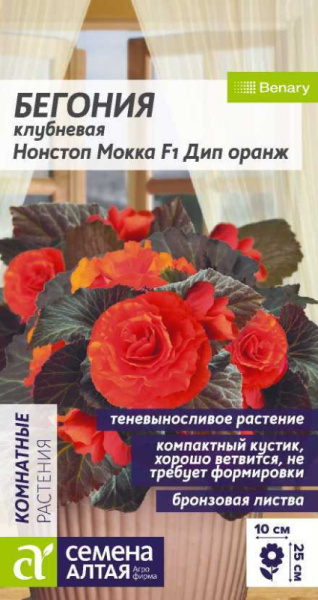 Бегония Нонстоп Мокка F1 Дип Оранж клубневая SA 4шт Бегония Нонстоп Мокка F1 Дип Оранж клубневая SA 4шт