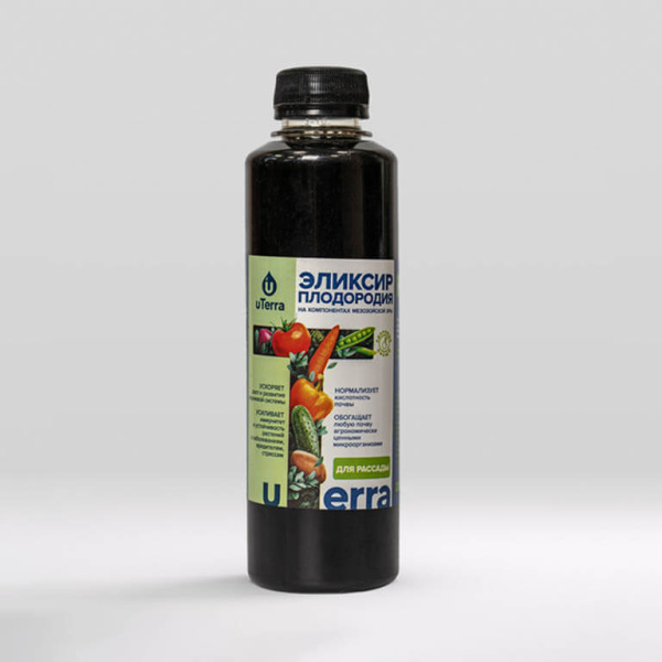 Удобрение органическое Эликсир плодородия. Для рассады. Здоровые овощи uTerra 0,25л Удобрение органическое Эликсир плодородия. Для рассады. Здоровые овощи uTerra 0,25л