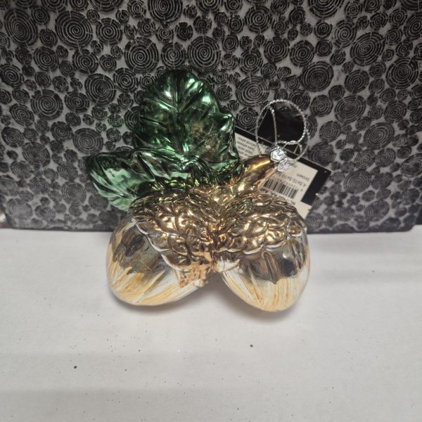 Фигура новогодняя ЖЕЛУДЬ, пластик, с подвесом, 4,5х10,5х10,5 см, коричневый, арт. 028025 (только самовывоз)