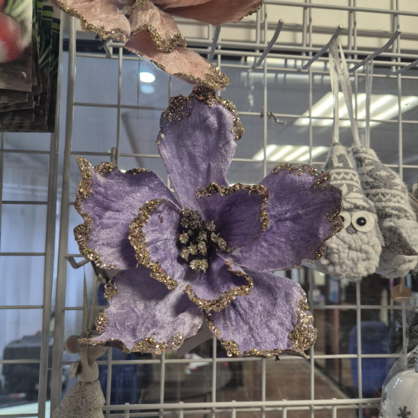 Цветок искусственный, полиэстер, с клипсой, асс/3, 18х18х14 см, арт. 612254 (только самовывоз)