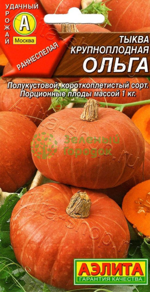 Тыква Ольга крупноплодная АЭ 2г