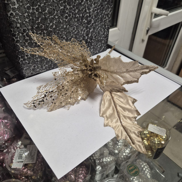 Рождественский цветок AD23-14 26*15см (без клипсы) (тольк самовывоз)