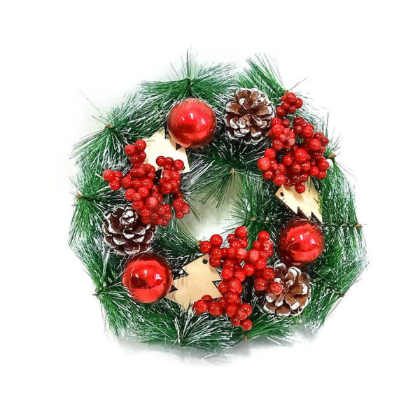 Венок новогодний 25см RM22070604 (только самовывоз)