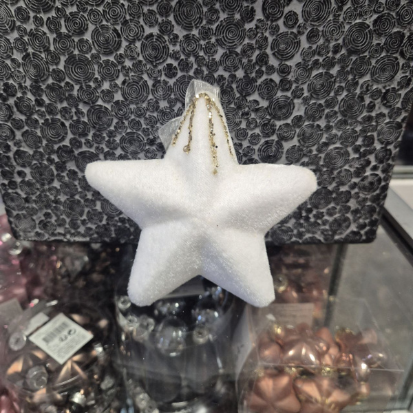 Фигура новогодняя ЗВЕЗДА, полиэстер, с подвесом, асс/3, 11х11см, арт. 611728 (только самовывоз)