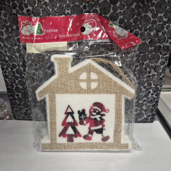Елочное украшение "Домик" RF9-081 (12х12см) (только самовывоз)