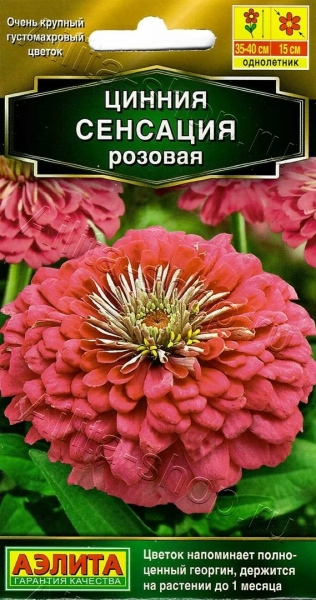 Цинния Сенсация розовая АЭ 12шт Цинния Сенсация розовая АЭ 12шт
