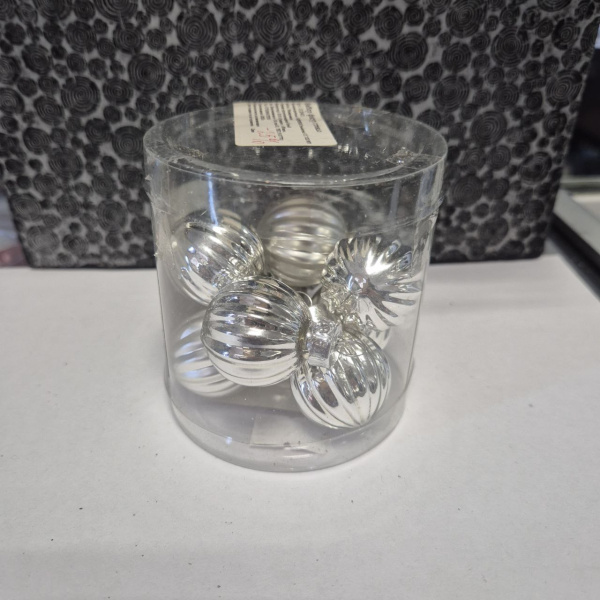 Набор фигур новогодних ШАРЫ, стекло, д.3 см (уп=12 шт), арт. 012401 (только самовывоз) БРАК = 8шт