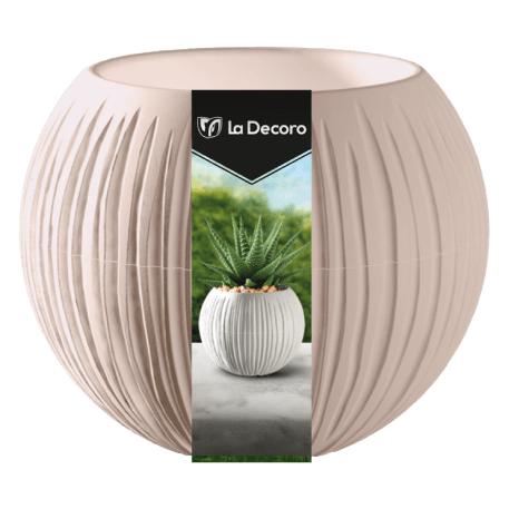 Кашпо сфера мини пластик пудровый 0,3л