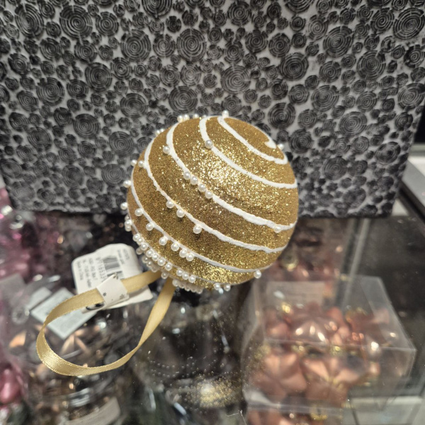 Фигура новогодняя ШАР, пластик, д.8 см, арт. 457575 (только самовывоз)