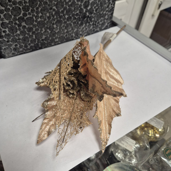 Рождественский цветок AD23-13 26*15см (без клипсы) (только самовывоз)