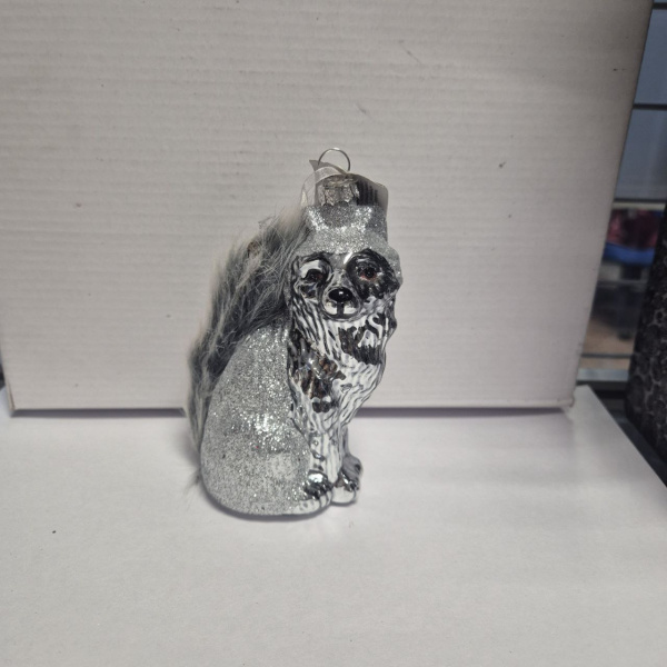 Фигура новогодняя ЛИСА, стекло, с подвесом, асс/2, 7х6х13 см, арт. 120541 (только самовывоз)