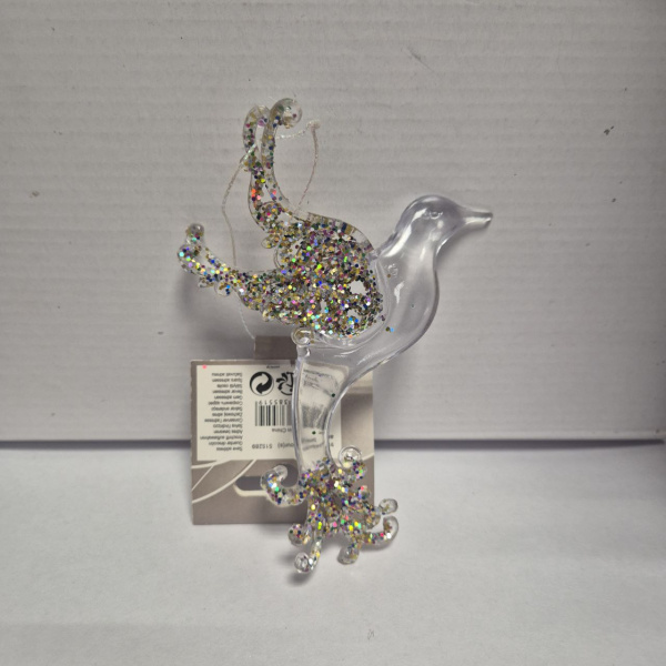 Фигура декоративная, пластик, с подвесом, асс/2, прозрачный с блеском, арт. 515289 (только самовывоз)