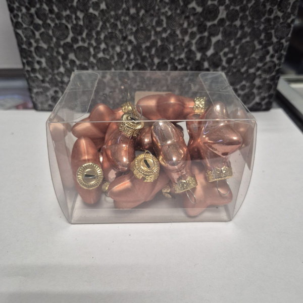 Набор фигур новогодних ЗВЕЗДЫ, стекло, д.4см (уп=12 шт), корраловый, арт. 123246 (только самовывоз)