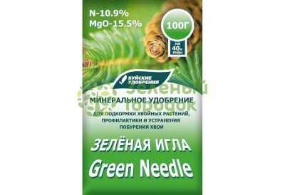 Удобрение минеральное водорастворимое "Зеленая игла" 100г Удобрение минеральное водорастворимое "Зеленая игла" 100г