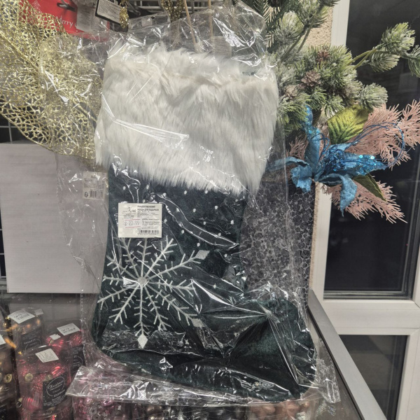 Рождественский носок для подарков ТМ47-10 (зеленый)