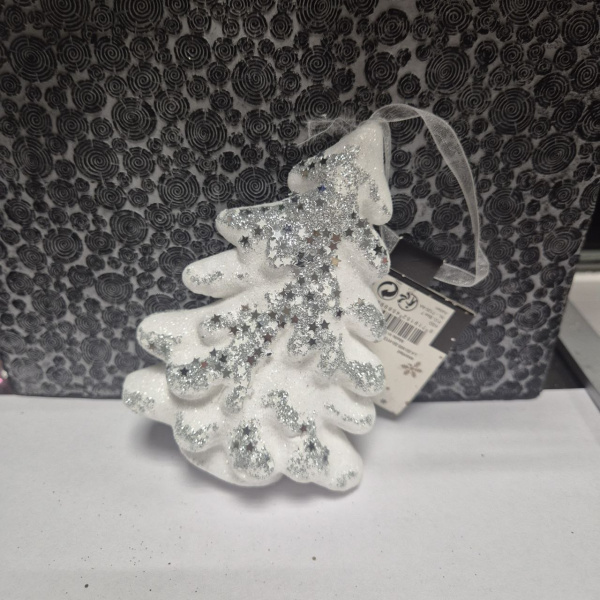 Фигура новогодняя ЕЛКА, пластик, с подвесом, 4х9,5х13 см, арт. 455850 (только самовывоз)