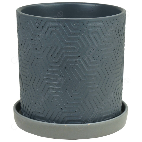 Горшок цилиндр тринити серый N2 d15см керамика (самовывоз и курьером по Минску)