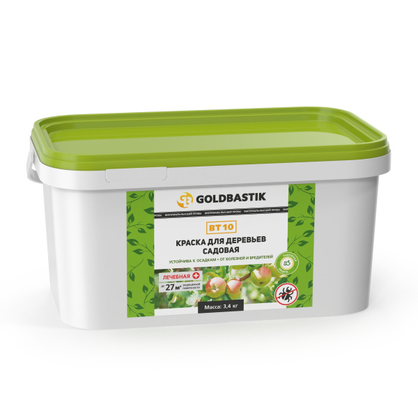 Краска для деревьев садовая Goldbastik BT 10 3,4кг Краска для деревьев садовая Goldbastik BT 10 3,4кг