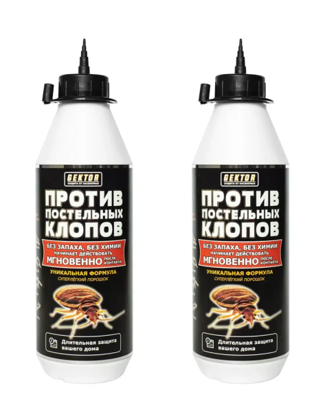 Gektor (Гектор) против постельных клопов 500мл 100г 2шт Gektor (Гектор) против постельных клопов 500мл 100г 2шт