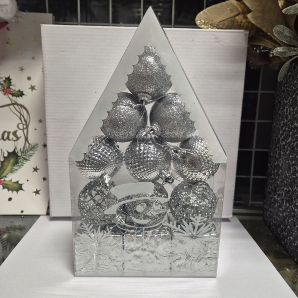 Елочное украшение «НОВОГОДНИЙ МИКС» (набор 12 шт) SIL23-145 5см (только самовывоз)