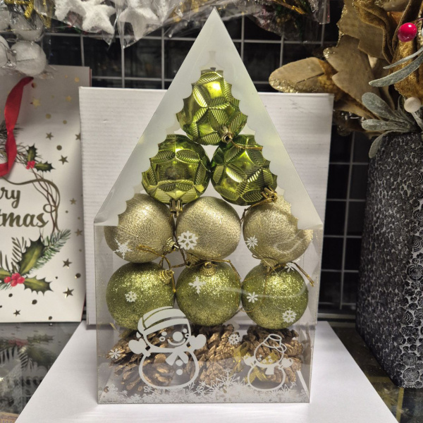 Елочное украшение «НОВОГОДНИЙ МИКС» (набор 12 шт) GOLD23-6045 6см (только самовывоз)