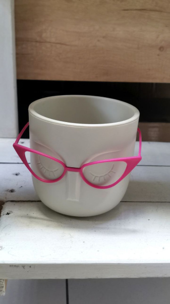 Кашпо МАРИ d10/h10,5см белый ротанг, пластик (только самовывоз)