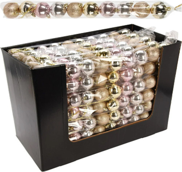 Набор фигур новогодних ШАРЫ, пластик, д.5 см, (уп=10 шт), янтарный, арт. ACS105560