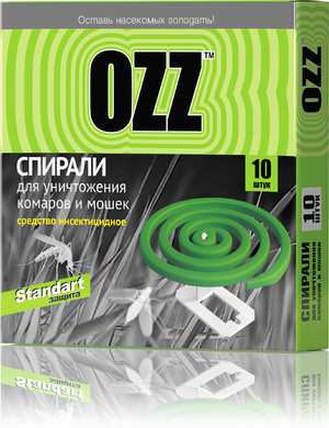 Антикомариные спирали "OZZ" 10 шт Антикомариные спирали "OZZ" 10 шт