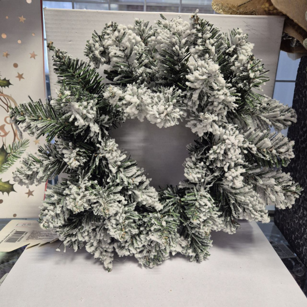 Венок из искусственной хвои, пластик, 30 см, арт. 163030 (только самовывоз)