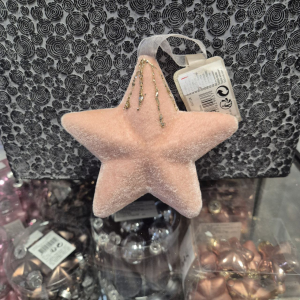 Фигура новогодняя ЗВЕЗДА, полиэстер, с подвесом, асс/3, 11х11см, арт. 611728 (только самовывоз)