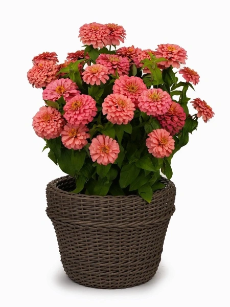 Цинния КОРАЛЛОВЫЙ РАССВЕТ F1 георгиновидная 4шт