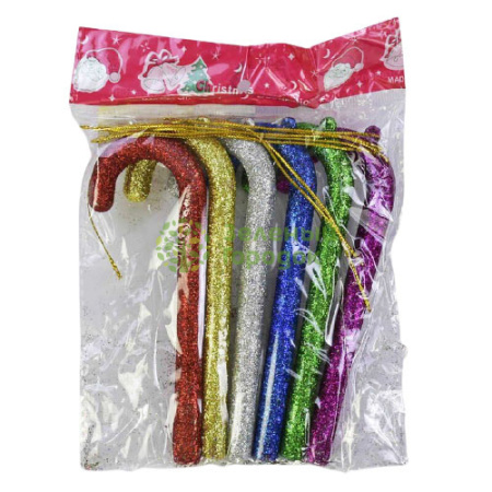 Елочное украшение "Леденец" (набор 6 шт, 9см) AB-19152