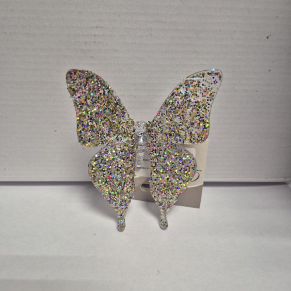 Фигура декоративная, пластик, с подвесом, асс/2, прозрачный с блеском, арт. 515289 (только самовывоз)