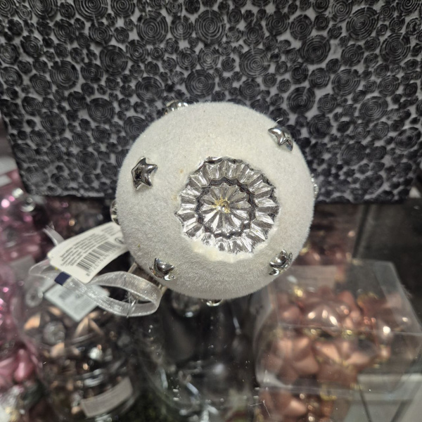 Фигура новогодняя ШАР, стекло, д.8 см,  асс/3, арт. 030012 (только самовывоз)