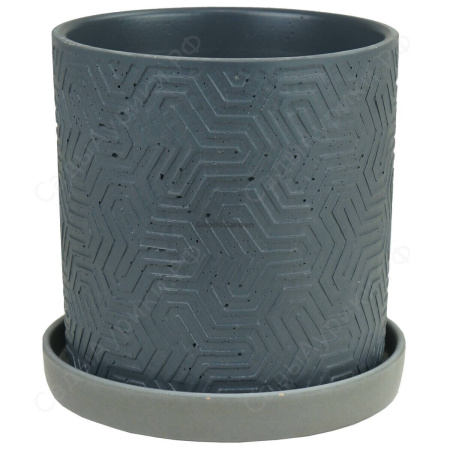 Горшок цилиндр тринити серый N2 d15см керамика (самовывоз и курьером по Минску)