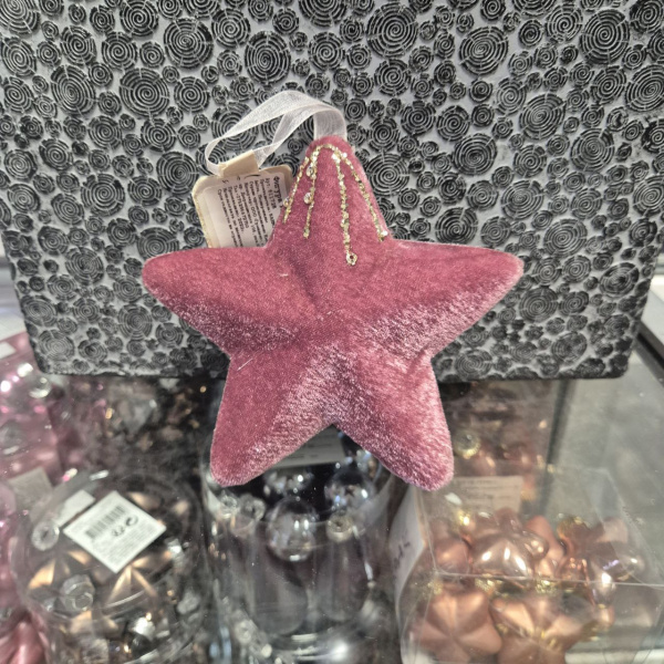 Фигура новогодняя ЗВЕЗДА, полиэстер, с подвесом, асс/3, 11х11см, арт. 611728 (только самовывоз)