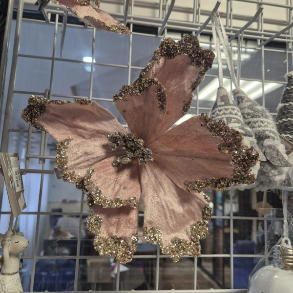 Цветок искусственный, полиэстер, с клипсой, асс/3, 18х18х14 см, арт. 612254 (только самовывоз)